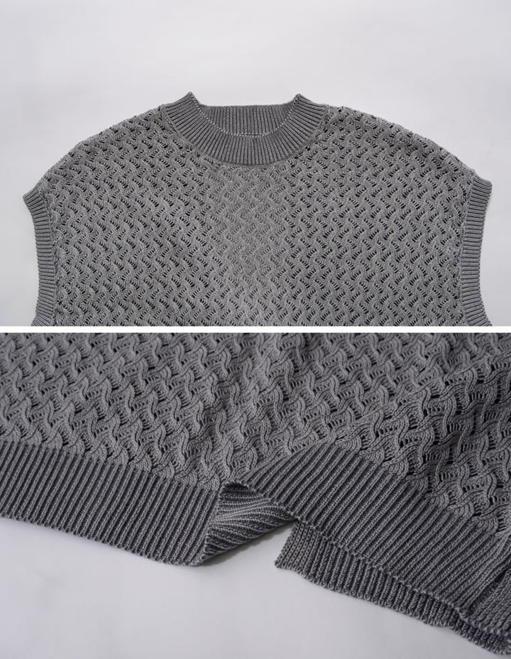 バックオープン透かし編みチュニック トップス レディースファッション通販 リエディ