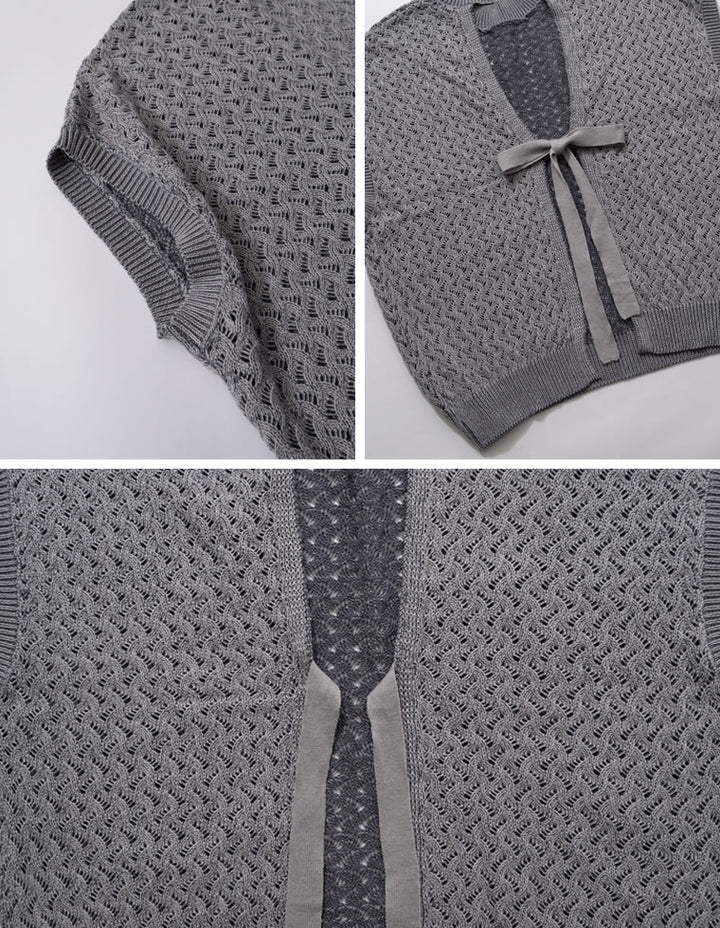 バックオープン透かし編みチュニック トップス レディースファッション通販 リエディ