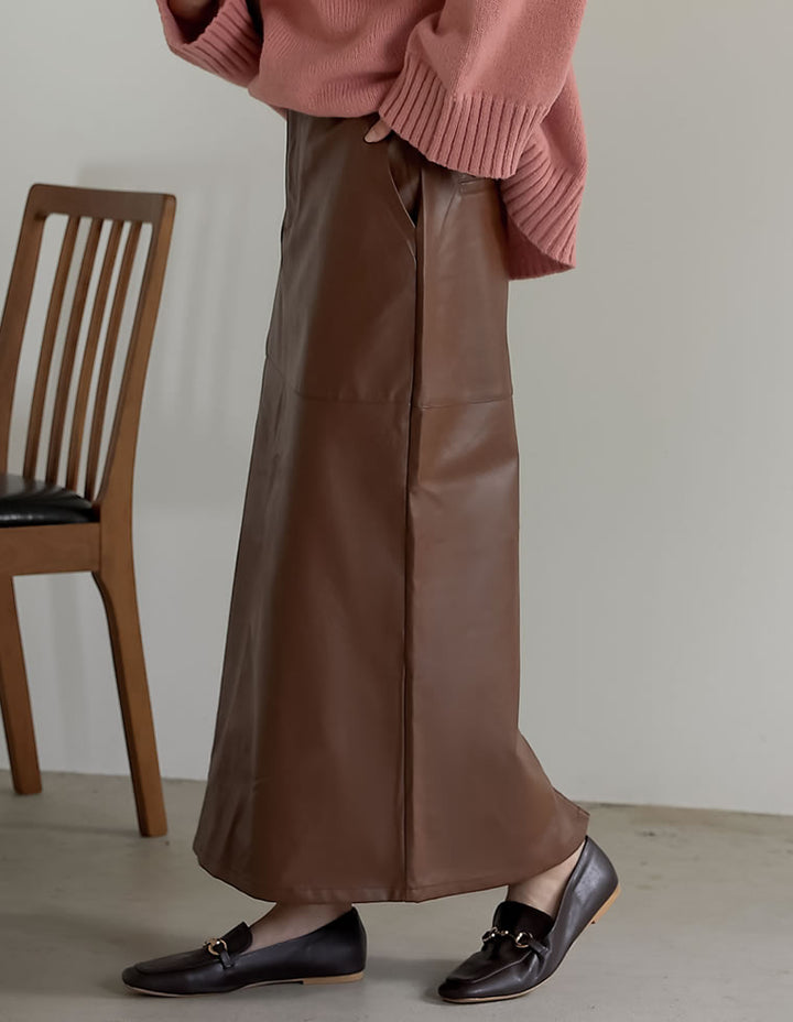 【60％OFF！OUTLETSALE】エコレザーロングスカート スカート レディースファッション通販 リエディ