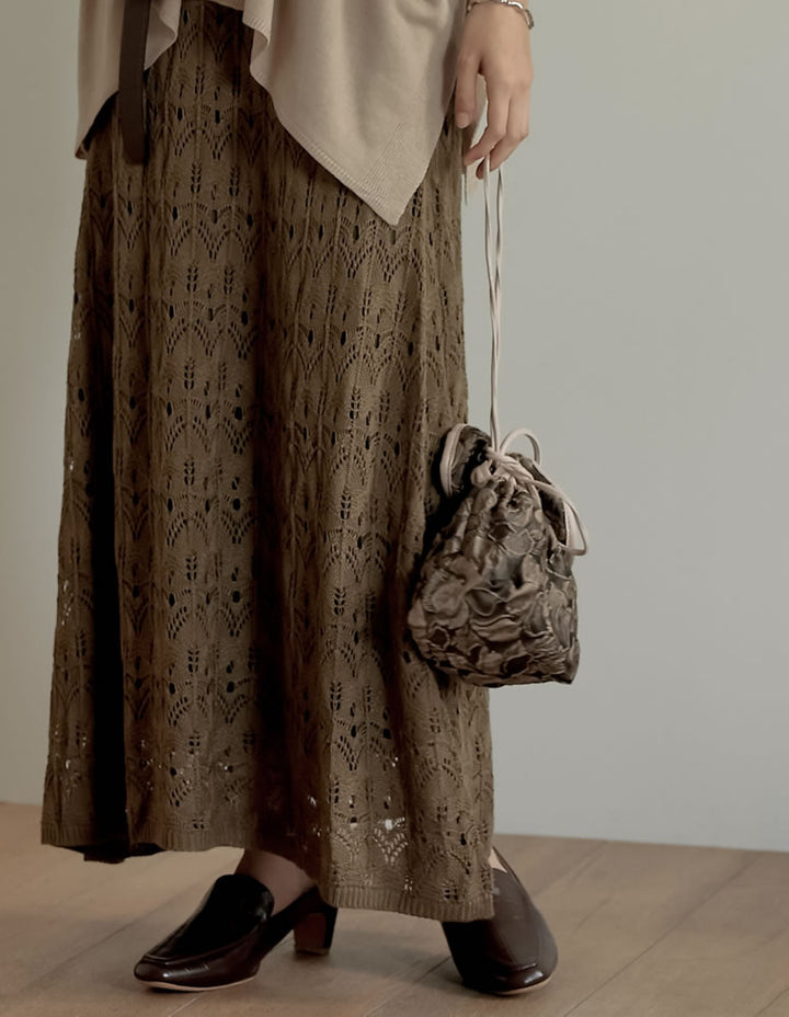 綿タッチニット透かし編みナロースカート スカート レディースファッション通販 リエディ