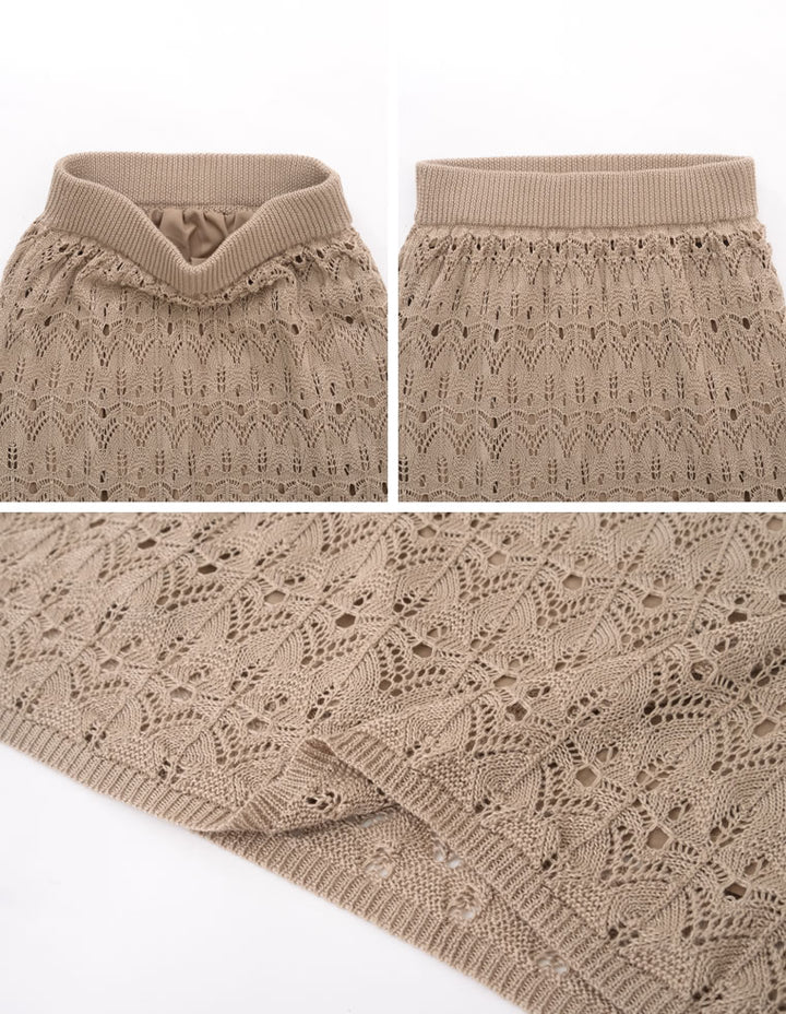 綿タッチニット透かし編みナロースカート スカート レディースファッション通販 リエディ