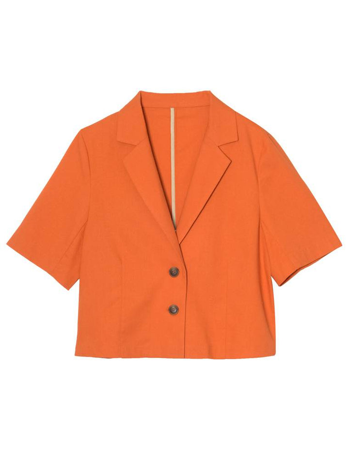 コットンリネン半袖ショート丈シャツジャケット ジャケット/アウター レディースファッション通販 リエディ
