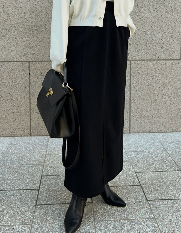 [BLACK FRIDAYスペシャル価格][低身長サイズ有]ソフトフェイクウールフロントスリットナロースカート スカート レディースファッション通販 リエディ