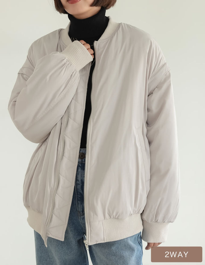 [2WAY]中綿入り袖取り外しMA-1 ジャケット/アウター レディースファッション通販 リエディ