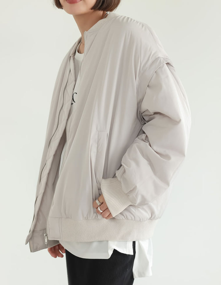 中綿入り袖取り外しMA-1 ジャケット/アウター レディースファッション通販 リエディ