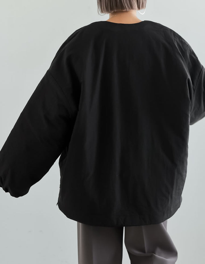【FAIR対象20％OFF】サイドジップノーカラー中綿ジャケット ジャケット/アウター レディースファッション通販 リエディ