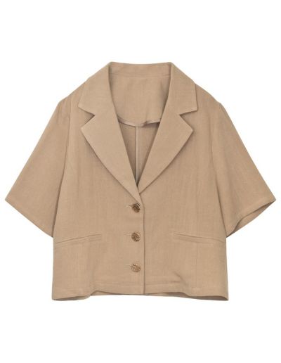 ソフトリネンテーラード半袖シャツジャケット ジャケット/アウター レディースファッション通販 リエディ