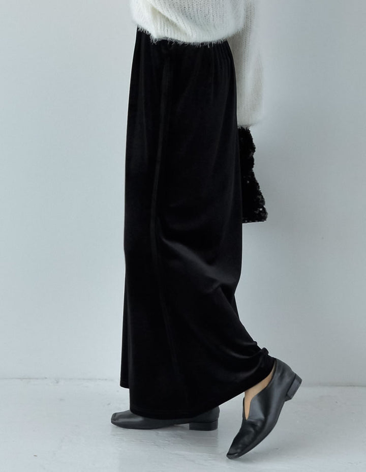 [2023-24 WINTER COLLECTION][低身長/高身長サイズ有]カットベロアナロースカート スカート レディースファッション通販 リエディ