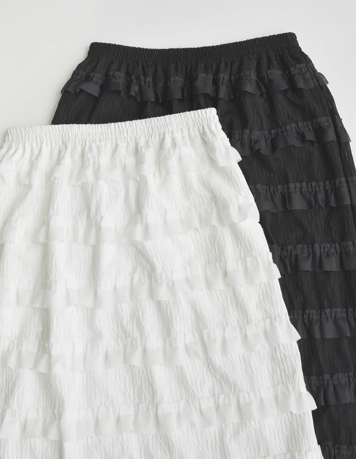 [低身長サイズ有]フリルジャガードカットソーナロースカート スカート レディースファッション通販 リエディ