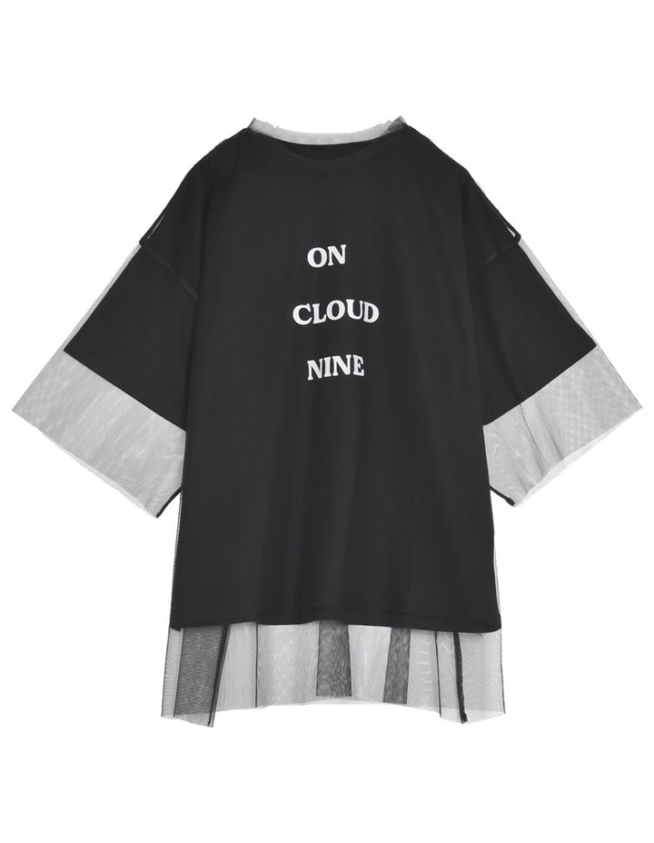[2点セット]ロゴTシャツ×チュールTシャツアンサンブル トップス レディースファッション通販 リエディ