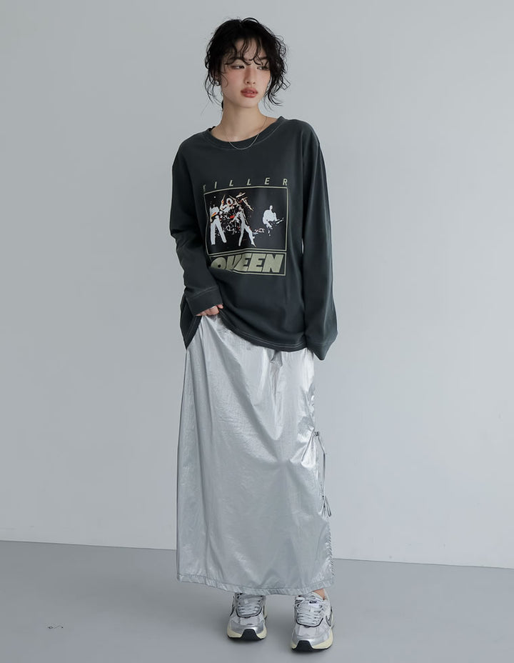 [2024SS COLLECTION]ナイロンシマーメタリックサイドリボンスカート スカート レディースファッション通販 リエディ