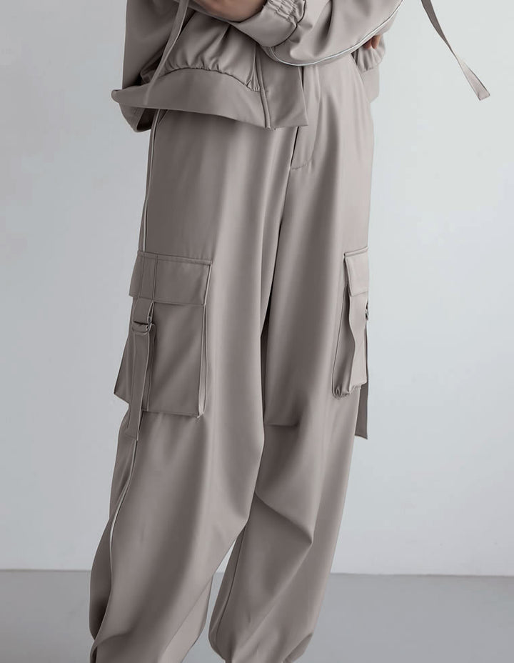 [2024SS COLLECTION][低身長サイズ有]サイドラインサテンカーゴパンツ[mb] パンツ レディースファッション通販 リエディ