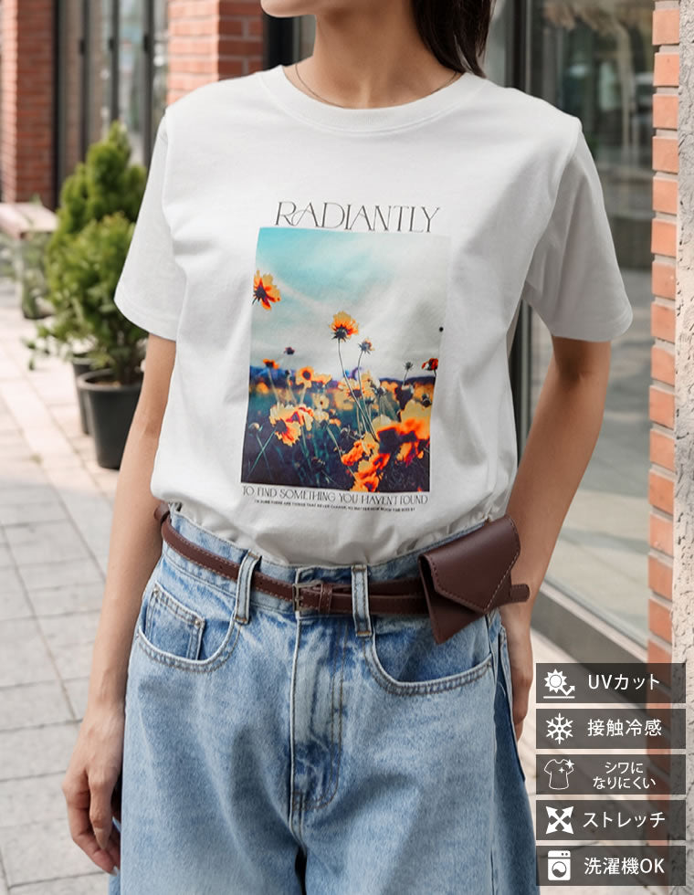 フラワーフォトプリントTシャツ - トップス通販 | 人気レディース
