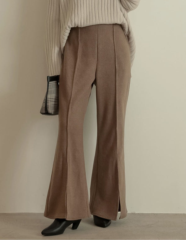 [低身長向けSサイズ対応]ニットソーセンターライン美フレアパンツ パンツ レディースファッション通販 リエディ