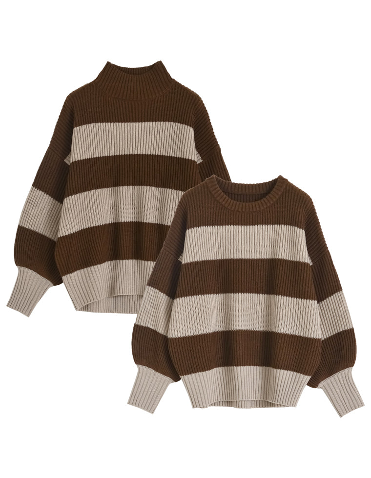 Comoli ブラウン 薄クルーネックニット 10291834_5db807921293a.jpg