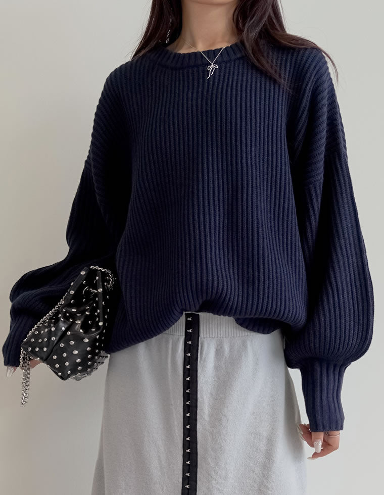 新品❤️archivio クルーネックセーター オレンジ ケーブル クルー