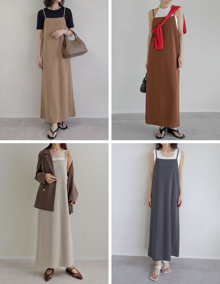 ジョーゼットポンチロングキャミワンピース - ワンピース通販 | 人気
