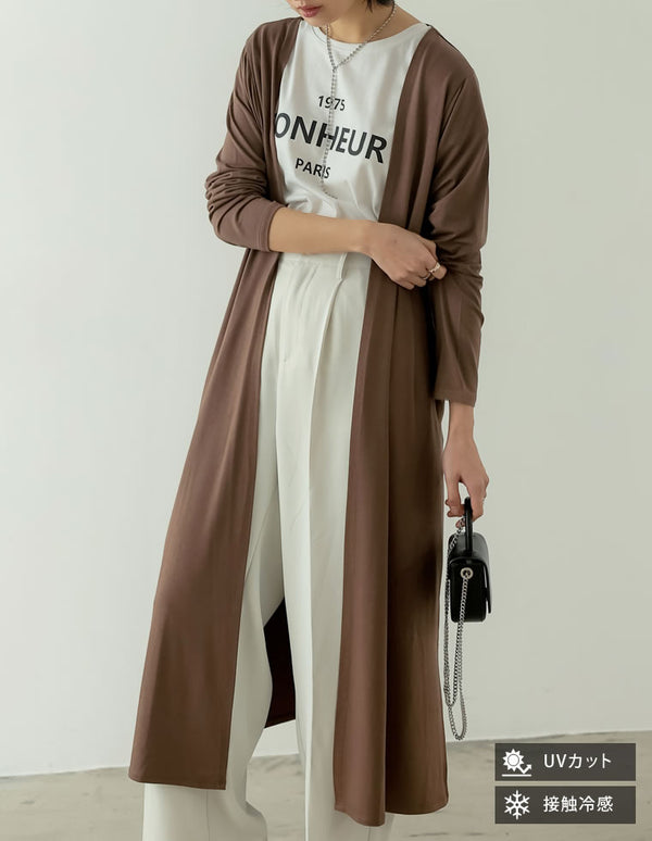 《今だけ！2BUY15%OFFクーポンで ¥2,399⇒¥2,039》【OUTLET SALE 20%OFF】[シリーズ累計7万枚HIT][UVカット][接触冷感][洗濯機で洗える][大きいサイズ有]2丈から選べるロングカーディガン