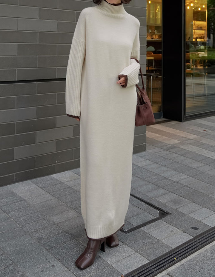 【クーポンで20%OFF￥5,998⇒￥4,798】〖クーポンコード：SH_20_2511〗[新色追加][累計販売枚数5万枚突破！][低身長サイズ有]前後2WAYハイネック指穴マキシニットワンピース