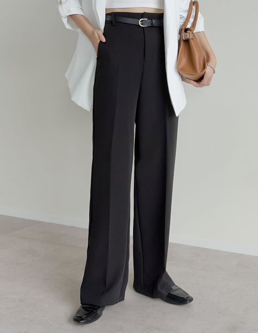 [販売枚数25万枚突破][オフィスカジュアル][低身長/高身長/大きいサイズ有]カットツイルセンタープレスカラースラックス[mb]