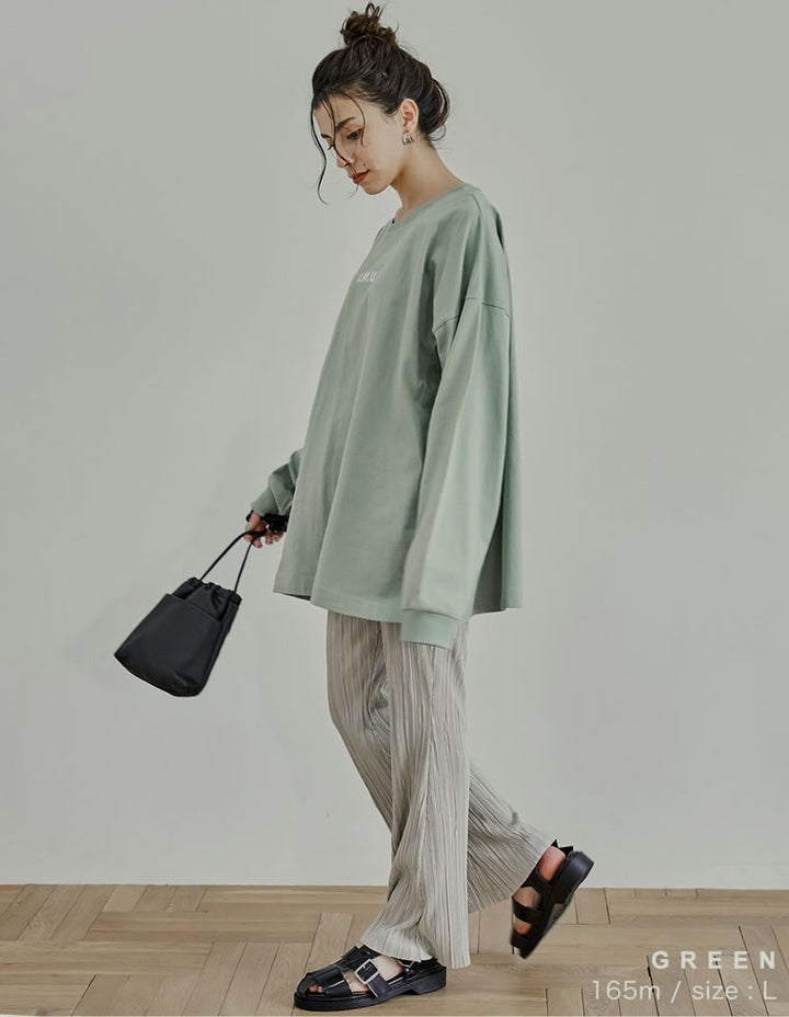 【60％OFF！OUTLETSALE】ユニセックスUSAコットン長袖ロゴプリントカットソー[mb] トップス レディースファッション通販 リエディ