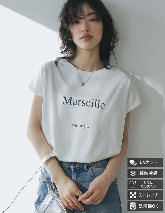 【TIME SALE 20%OFF】[新デザイン追加][UVカット][接触冷感][紫外線対策][累計販売枚数2.1万枚突破！]選べるフロントロゴorフォトフレンチスリーブTシャツ[mb] トップス 人気レディースファッション通販 リエディ
