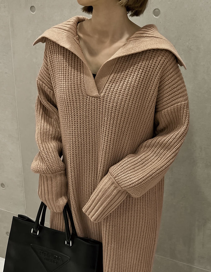 セーラーカラーリサイクルニットワンピース ワンピース レディースファッション通販 リエディ