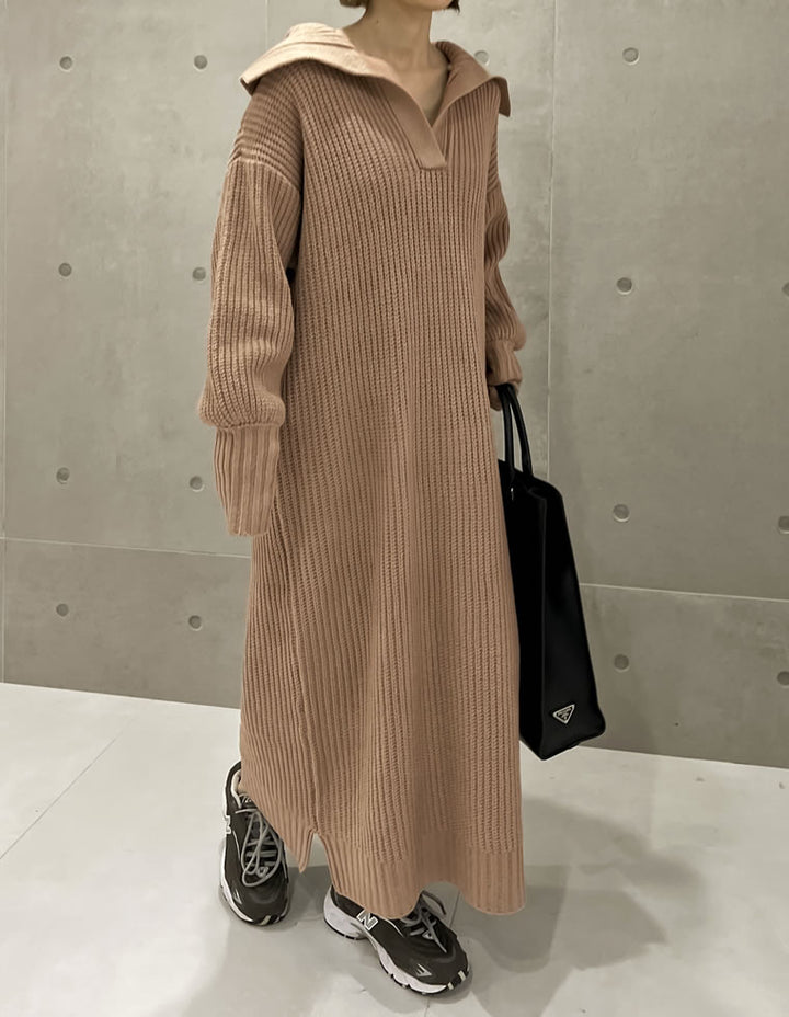 セーラーカラーリサイクルニットワンピース ワンピース レディースファッション通販 リエディ