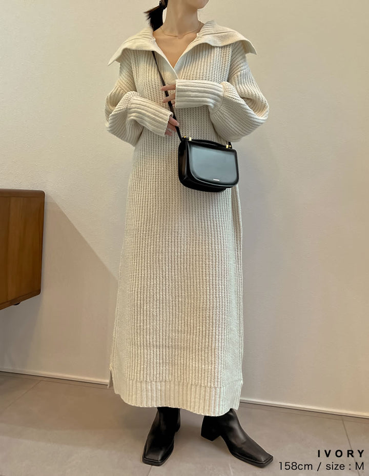 セーラーカラーリサイクルニットワンピース ワンピース レディースファッション通販 リエディ