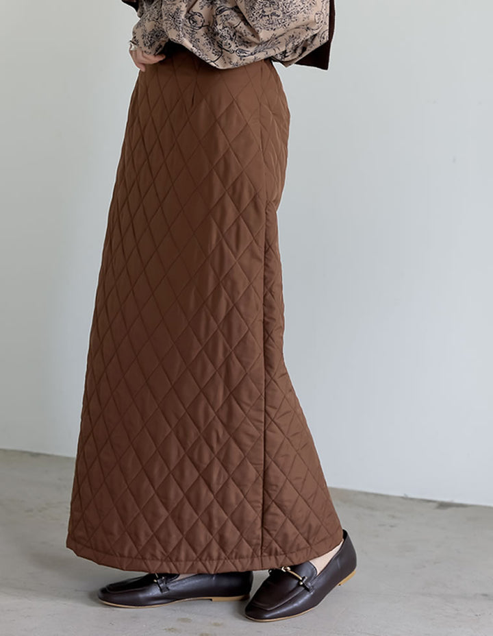キルティングIラインロングスカート スカート レディースファッション通販 リエディ