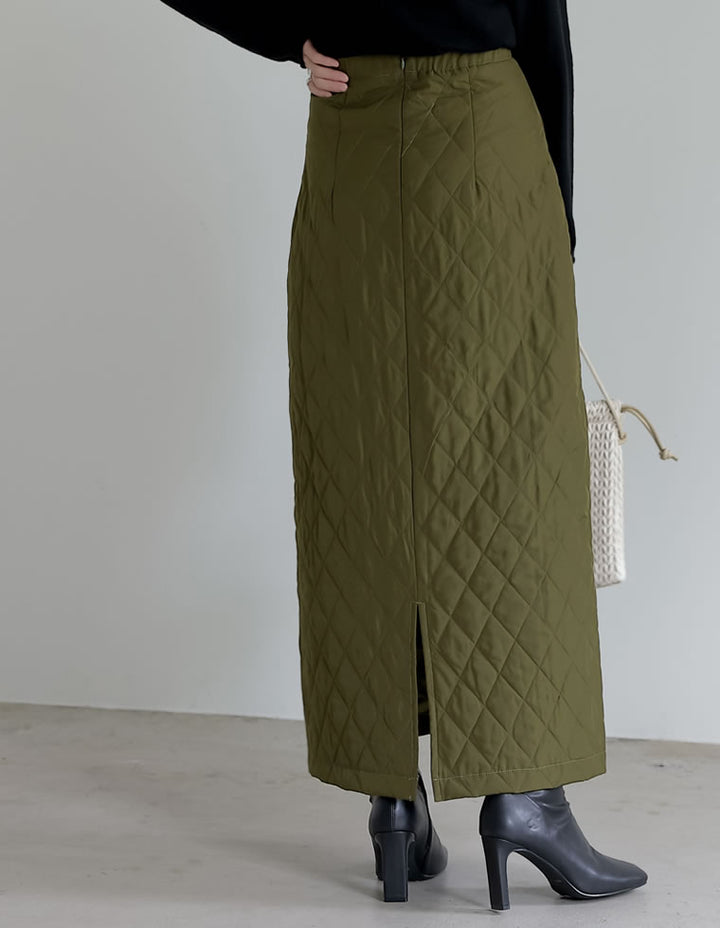 キルティングIラインロングスカート スカート レディースファッション通販 リエディ