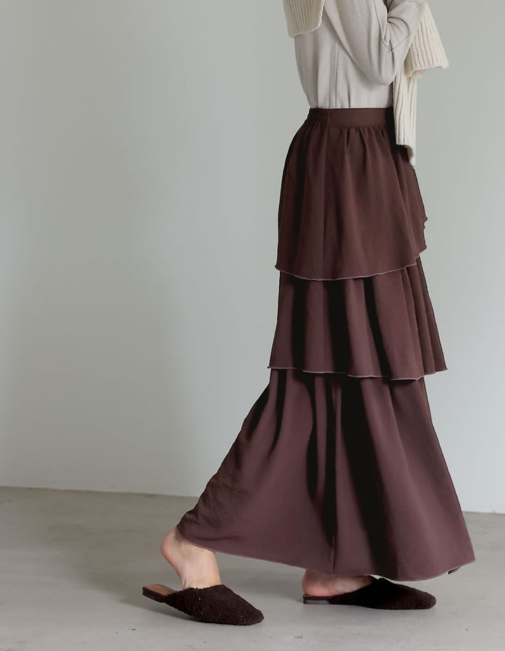 [BLACK FRIDAY SALE][低身長サイズ有]ランダムティアードマキシスカート スカート レディースファッション通販 リエディ