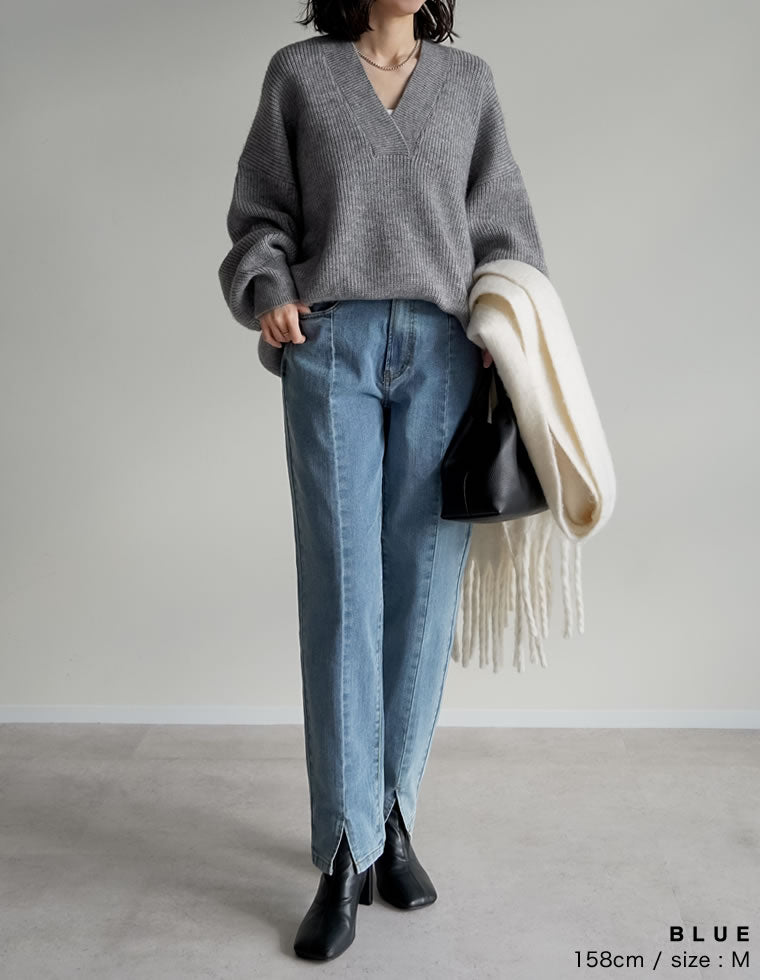 センタースリットリサイクルデニム - パンツ通販 | 人気レディース