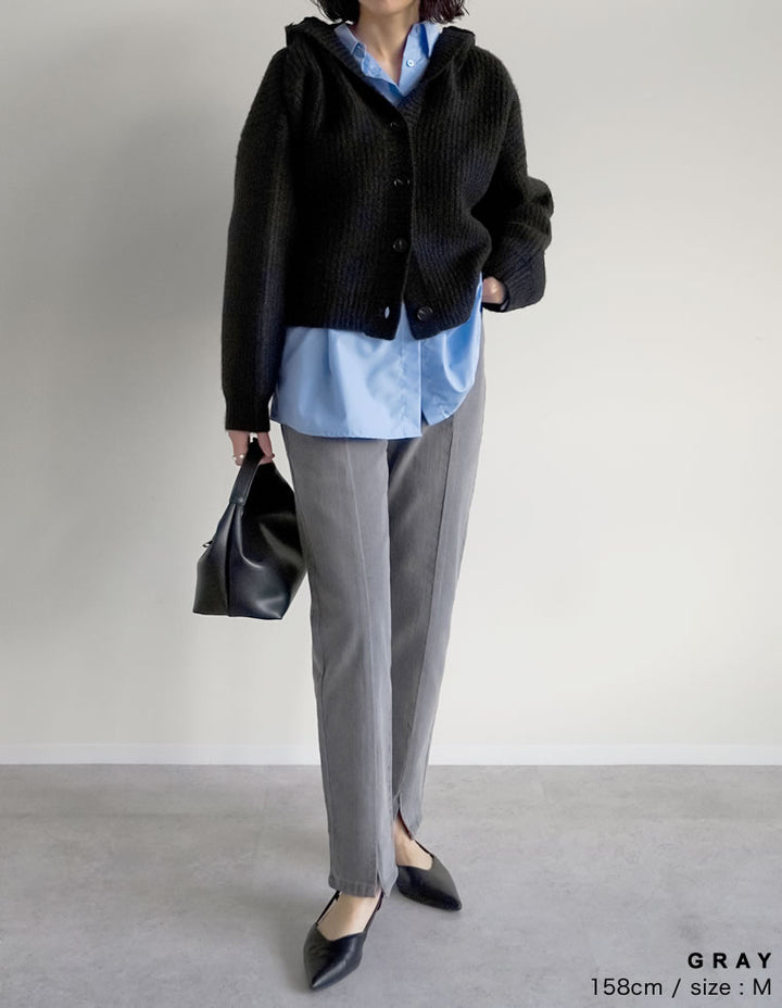 [累計販売枚数2.7万枚突破！][低身長/高身長サイズ有][サステナブル]センタースリットリサイクルデニムパンツ パンツ 人気レディースファッション通販 リエディ