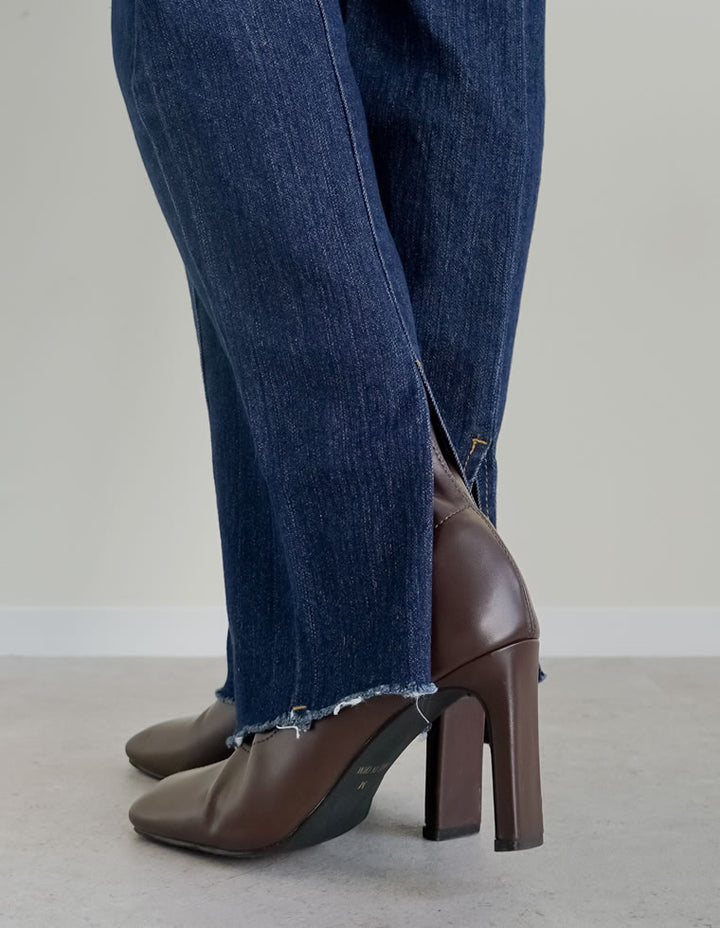 [低身長/高身長サイズ有][サステナブル]バックベンツストレートリサイクルデニム パンツ 人気レディースファッション通販 リエディ