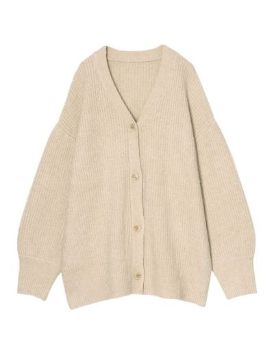 カーディガン 「低身長サイズ有」ビッグシルエットリサイクルMIXニットカラーカーディガン レディース 低身長サイズ有]ビッグシルエットリサイクルMIXニットカラー