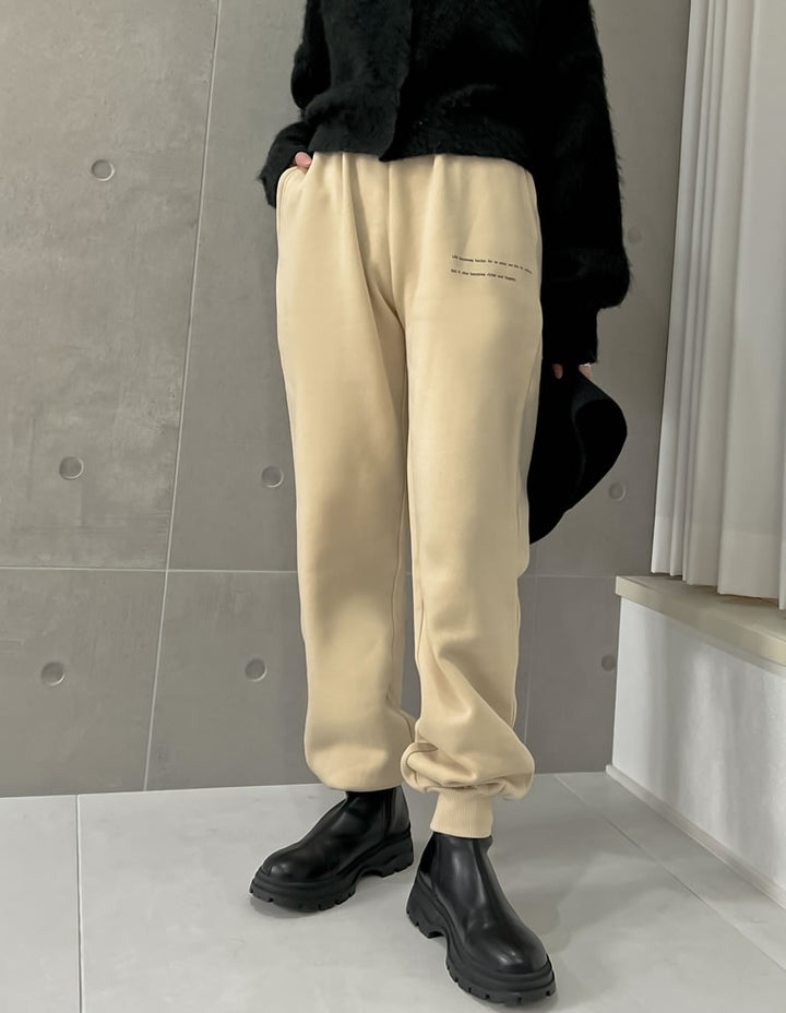 ユニセックスUSAコットン裏起毛ロゴスウェットジョガーパンツ パンツ レディースファッション通販 リエディ