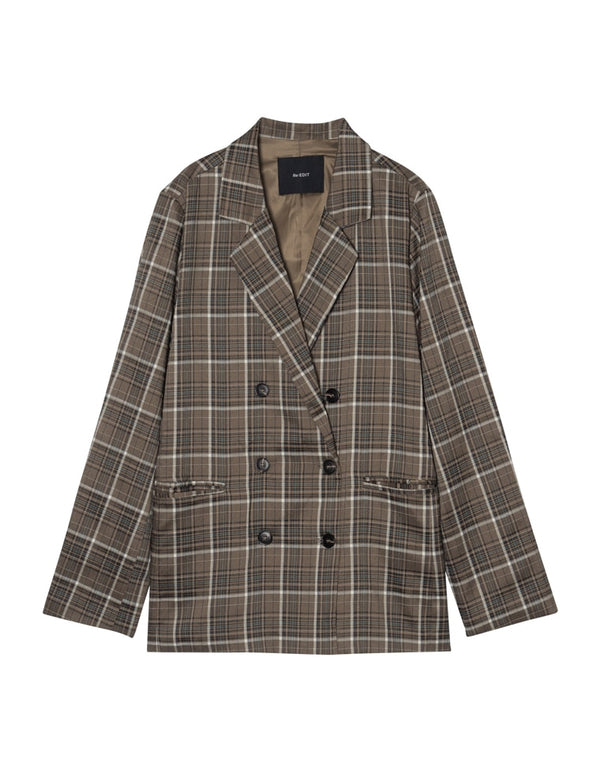 【60％OFF！OUTLETSALE】千鳥格子/チェック/へリンボーンダブルジャケット ジャケット/アウター レディースファッション通販 リエディ