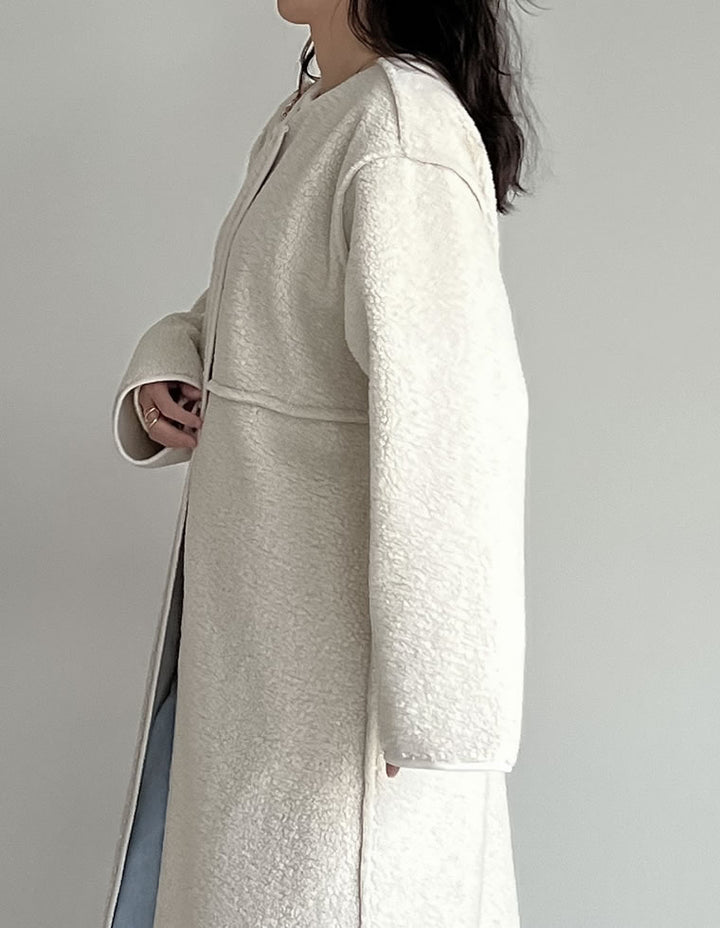 マルチウェイリバーシブルボアフェイクムートンロングコート  