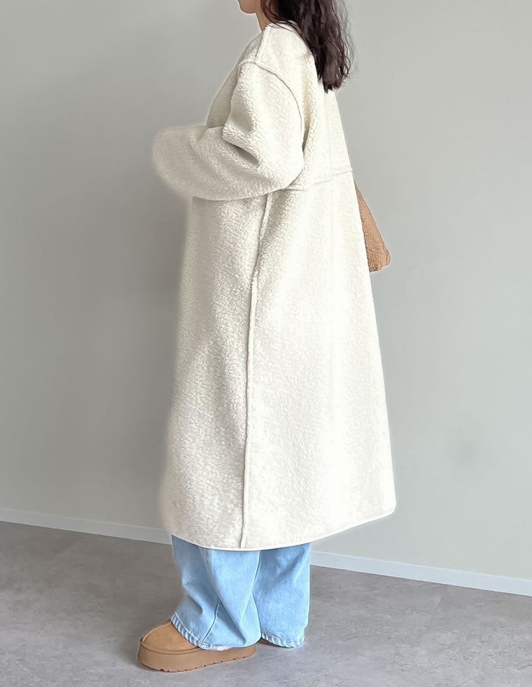 マルチウェイリバーシブルボアフェイクムートンロングコート