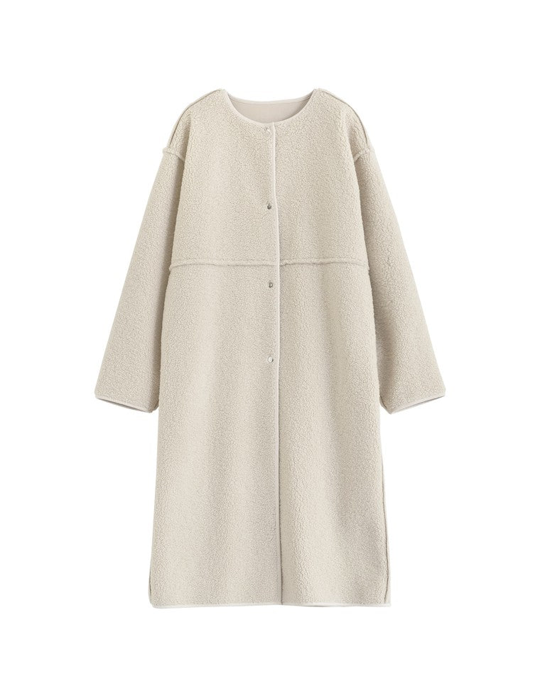 マルチウェイリバーシブルボアフェイクムートンロングコート