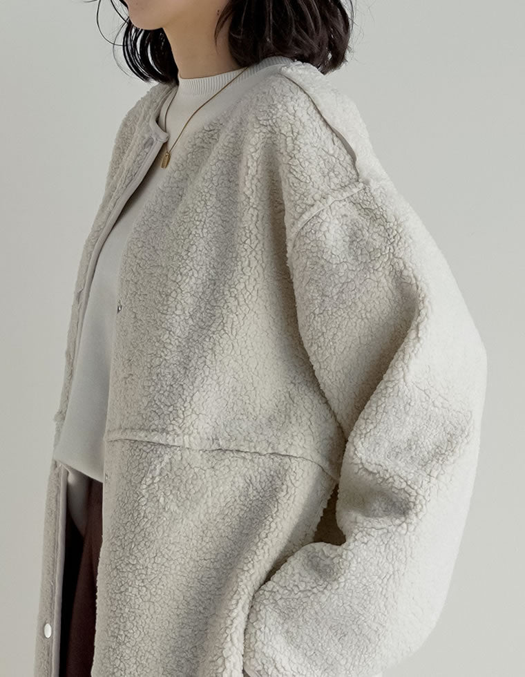 マルチウェイリバーシブルボアフェイクムートンロングコート