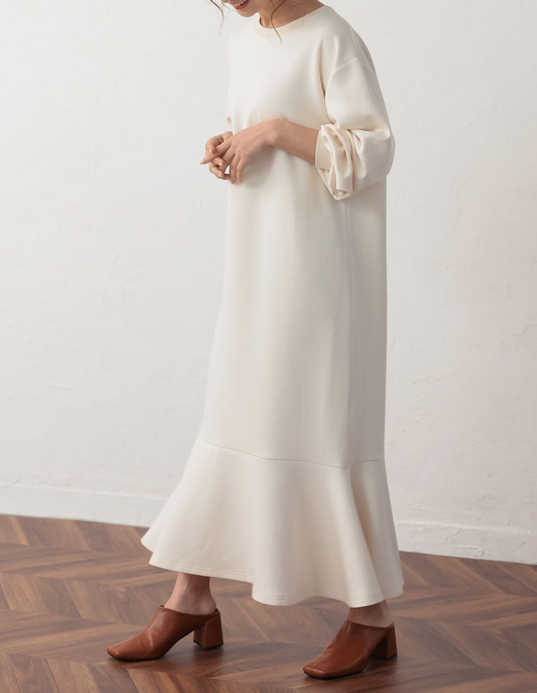 cardbord roll sleeve dress(ロールアップダンボールIラインワンピース)-
