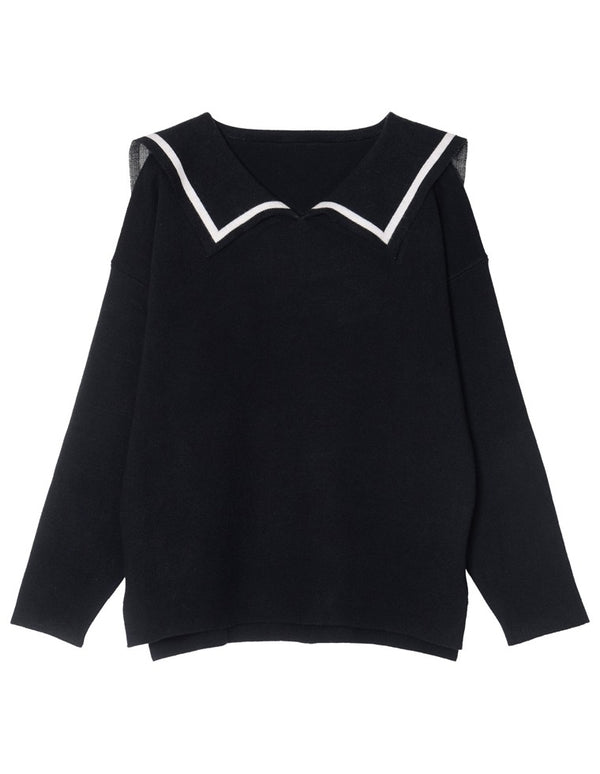 【15％OFF！OUTLETSALE】セーラーカラーニットチュニックトップス トップス レディースファッション通販 リエディ