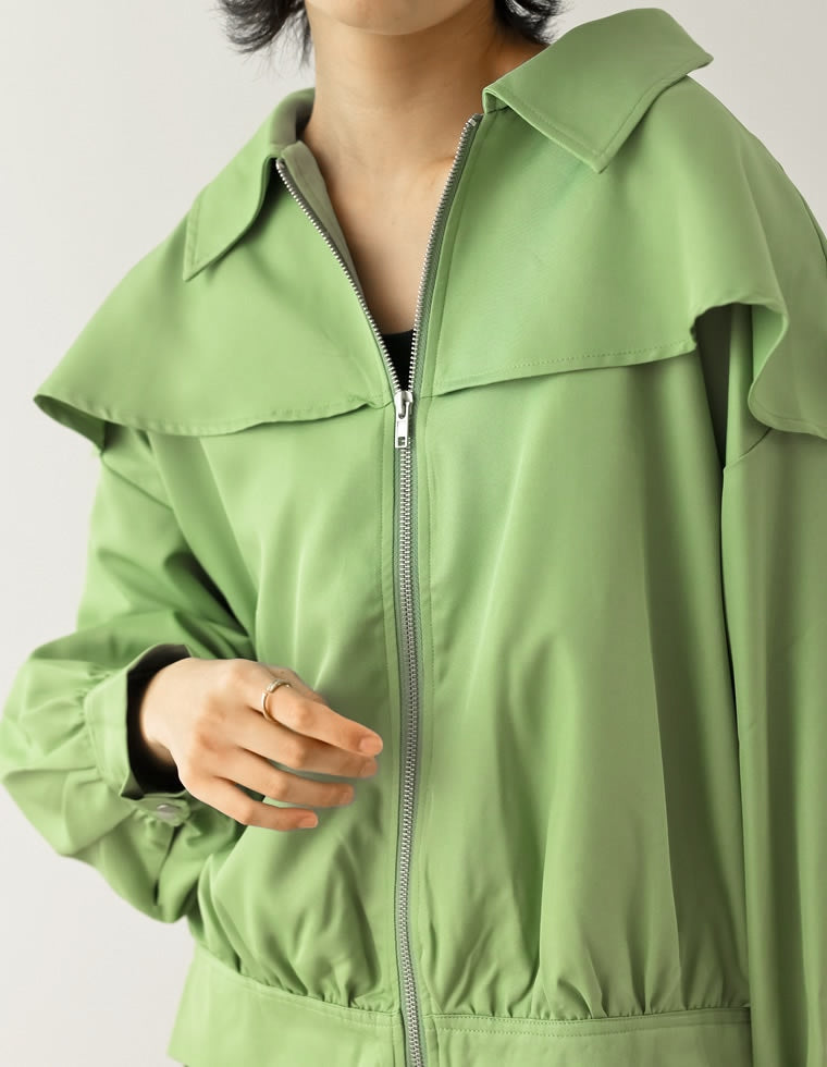 ツイルボリュームスリーブケープブルゾン - ジャケット/アウター