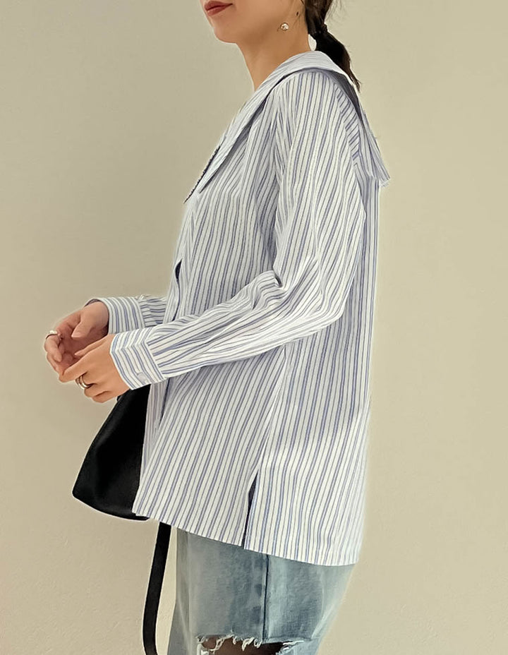 マルチストライプウエーブカラーブラウス トップス レディースファッション通販 リエディ