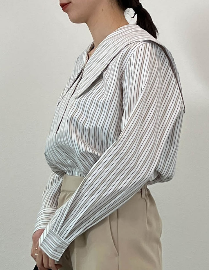 マルチストライプウエーブカラーブラウス トップス レディースファッション通販 リエディ