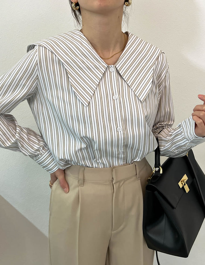 マルチストライプウエーブカラーブラウス トップス レディースファッション通販 リエディ