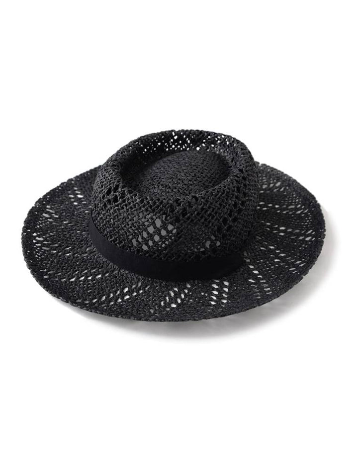 リボン付ペーパー透かし編みハット 帽子 レディースファッション通販 リエディ