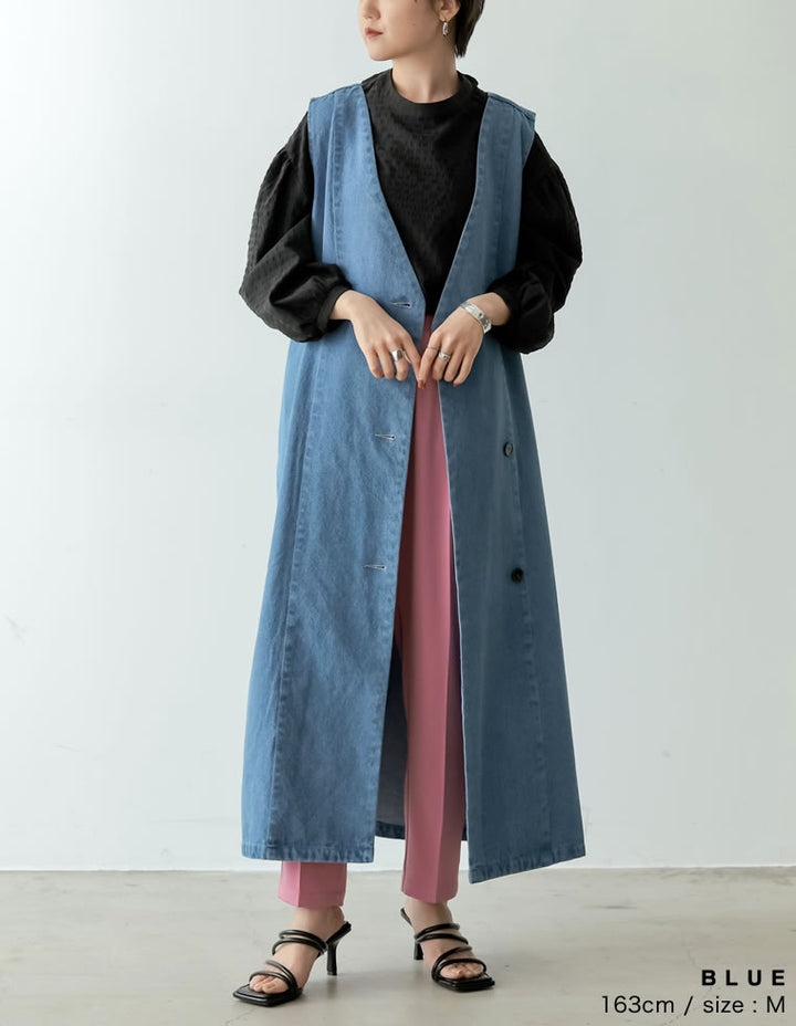 コットンデニム2WAYノースリーブベスト ワンピース レディースファッション通販 リエディ